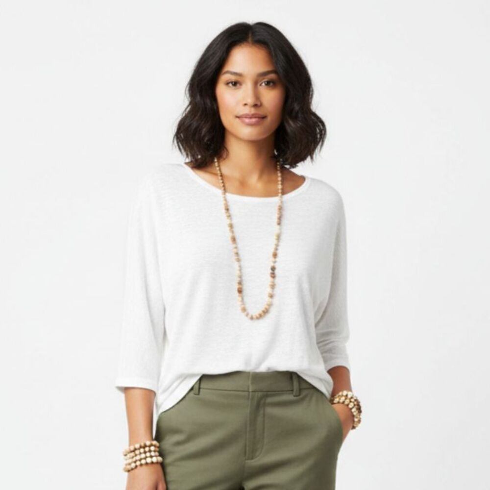 Brochu Walker 100% Linen Short Sleeve Oversized Tee T Shirt Top L